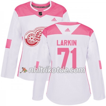 Detroit Red Wings Trikot Dylan Larkin 71 Adidas 2017-2018 Weiß Pink Fashion Authentic - Dame